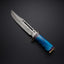 Custom Handmade Damascus Bowie Knife - Rambo First Blood Edition with Colored Bone Handle & Leather Sheath - Korvel