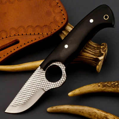 Custom Ranch Bull Cutter Knife - Premium Buffalo Horn Handle - Korvel