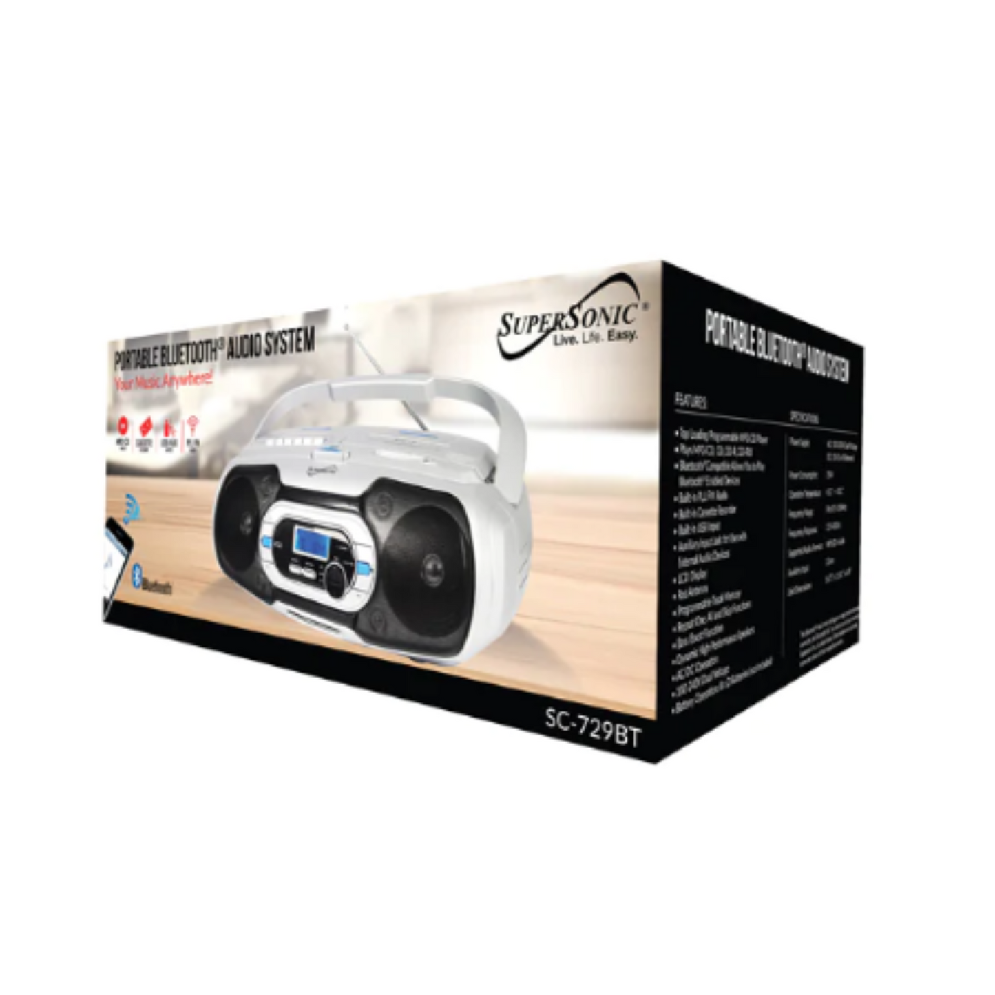 Sistema de Audio Portátil Bluetooth Supersonic
