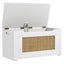 Caja de Almacenamiento de Juguetes de Rattan para Niños con Tapa Abatible - Blanca