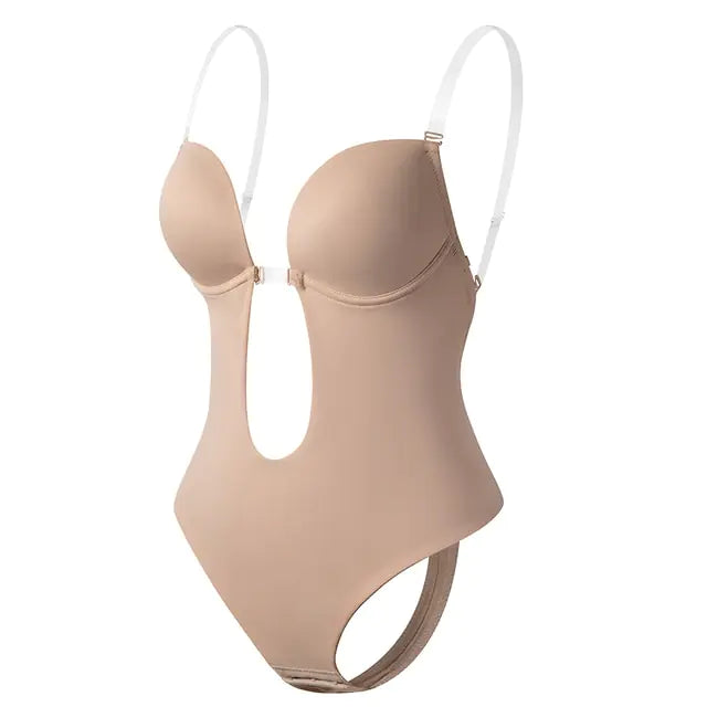 Deep V-Neck Shapewear Bodysuit for Women