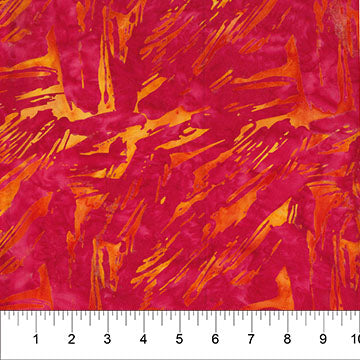 Tissu en coton Celebration à coups de pinceau rouges - 44"/45" par yard