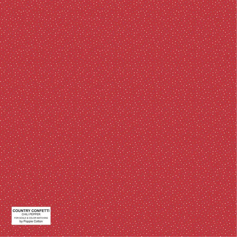 Tissu en coton piment rouge - 44"/45" par yard