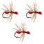 Pack de 3 mouches sèches pour truites - Fourmis volantes en fourrure rouge - Taille 14