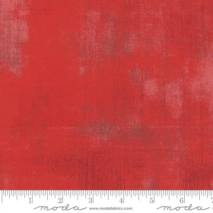 Red Grunge Basics Cherry Fabric 44"/45" Per Yard