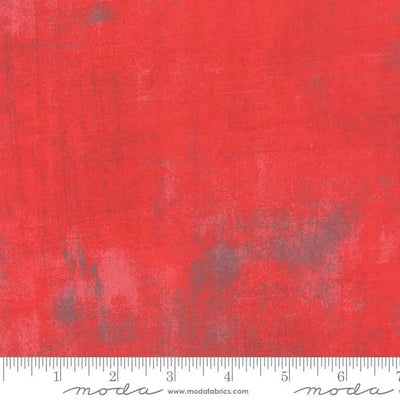 Red Grunge Basics Geranium Fabric - 44"/45" Per Yard
