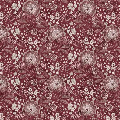 Tela de respaldo ancha Elizabeth Jacobean roja