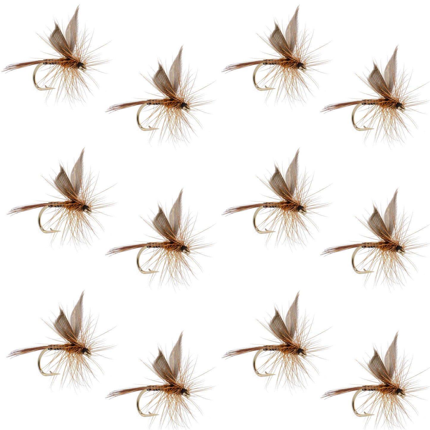 Mosca Seca Clásica Pluma Roja - Tamaño 18 (Paquete de 12)