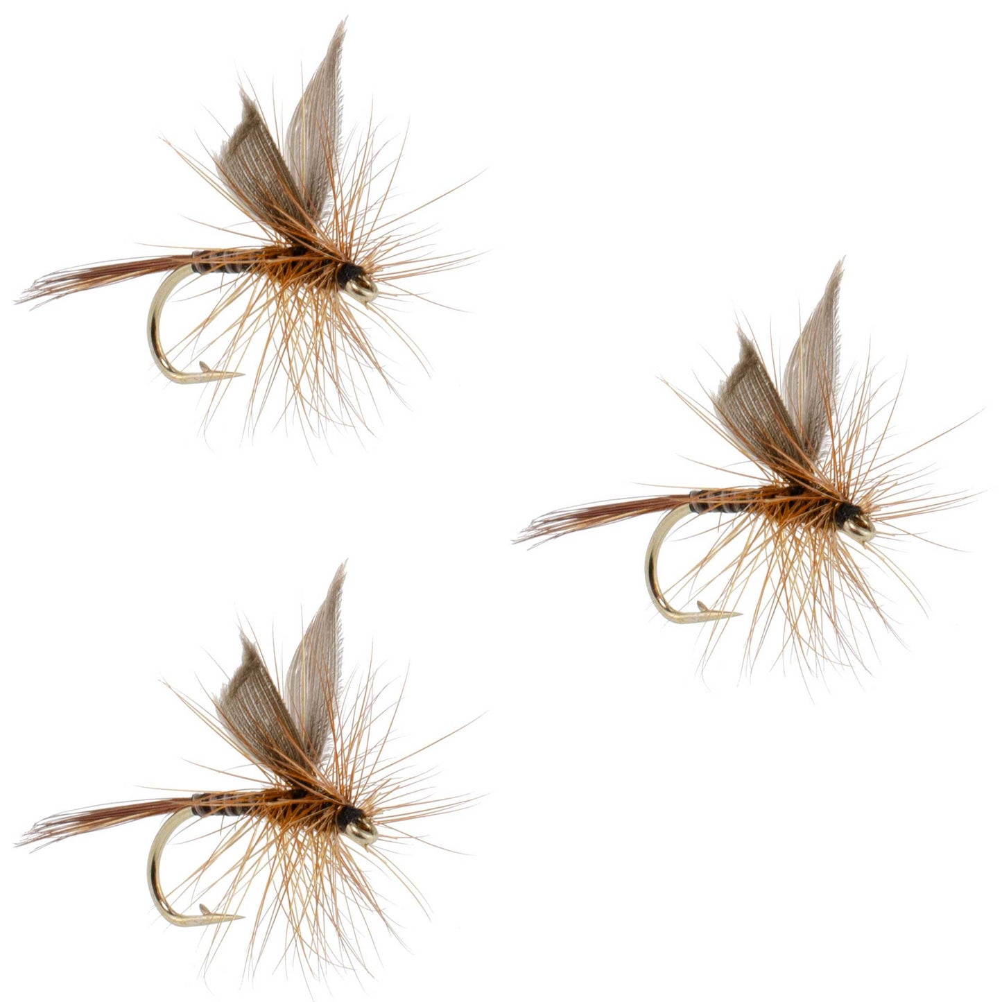 Paquete de 3 Moscas Secas Clásicas Pluma Roja - Tamaño 16