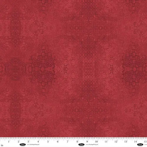 Tissu Large Casabella en Coton Damassé Texturé Rouge