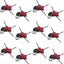 Barbless Black Foam Beetle Dry Flies for Trout - 12 Pack Size 14 - Korvel