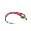 Red Zebra Midge Bead Head Nymph Flies - Size 14 (Pack of 6)