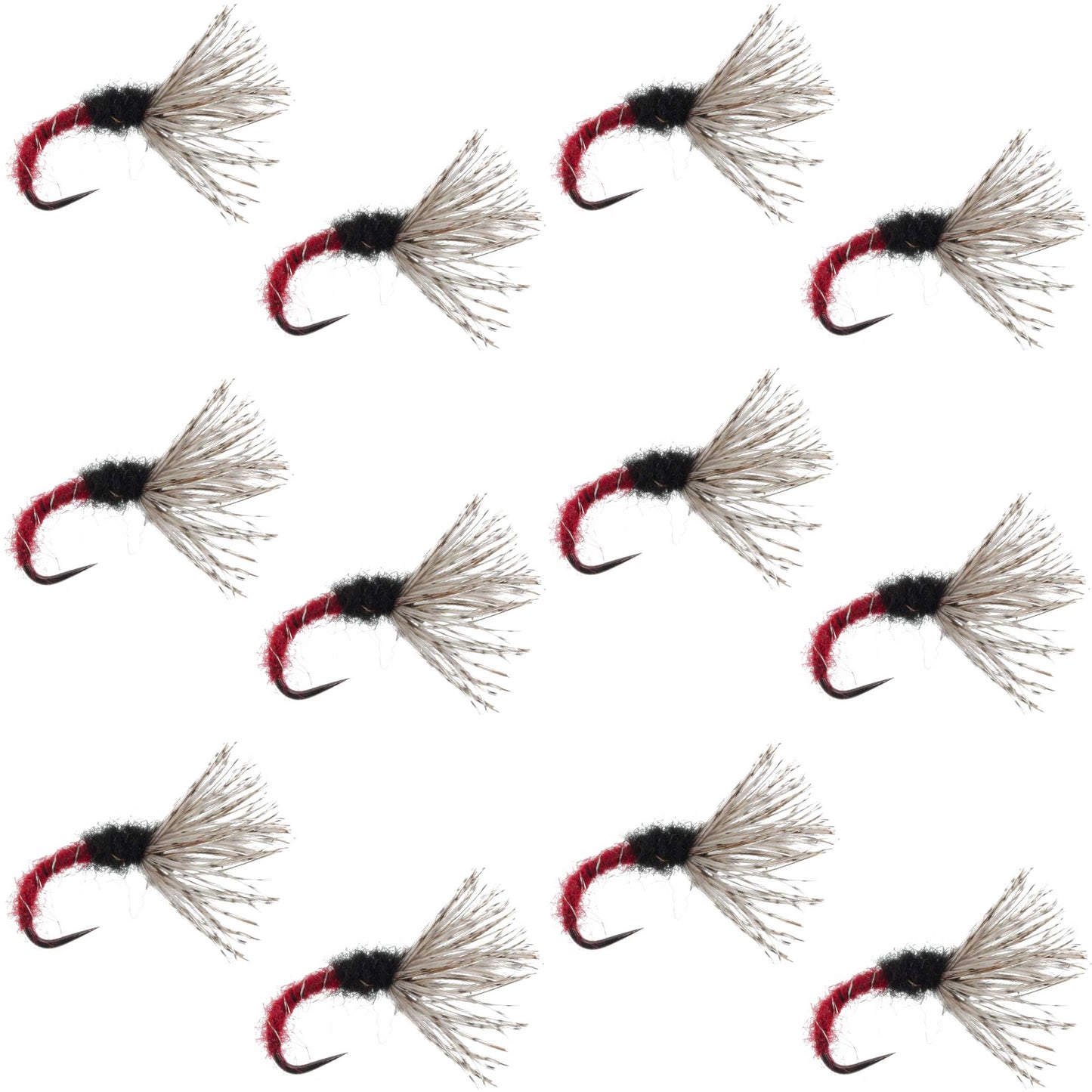 Red Zebra Sakasa Kebari - 12 Tenkara Flies - Size 16 - Korvel