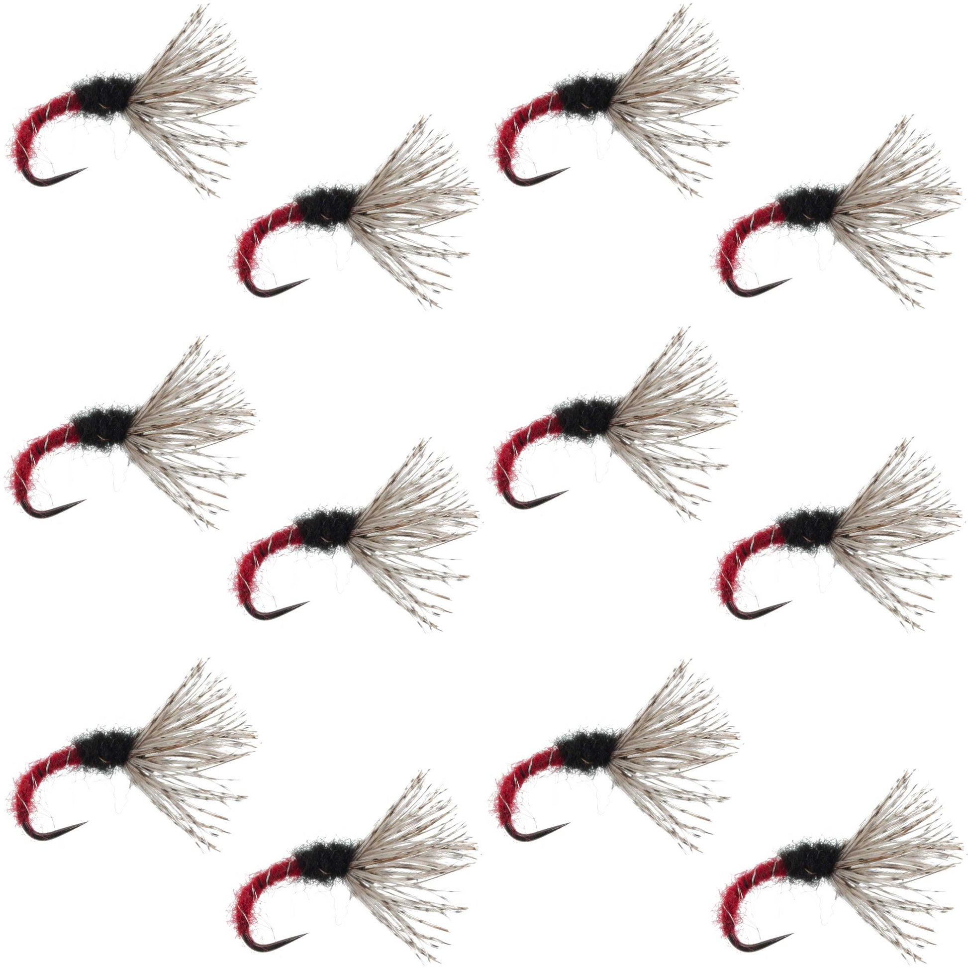 Red Zebra Sakasa Kebari - 12 Tenkara Flies - Size 14 - Korvel
