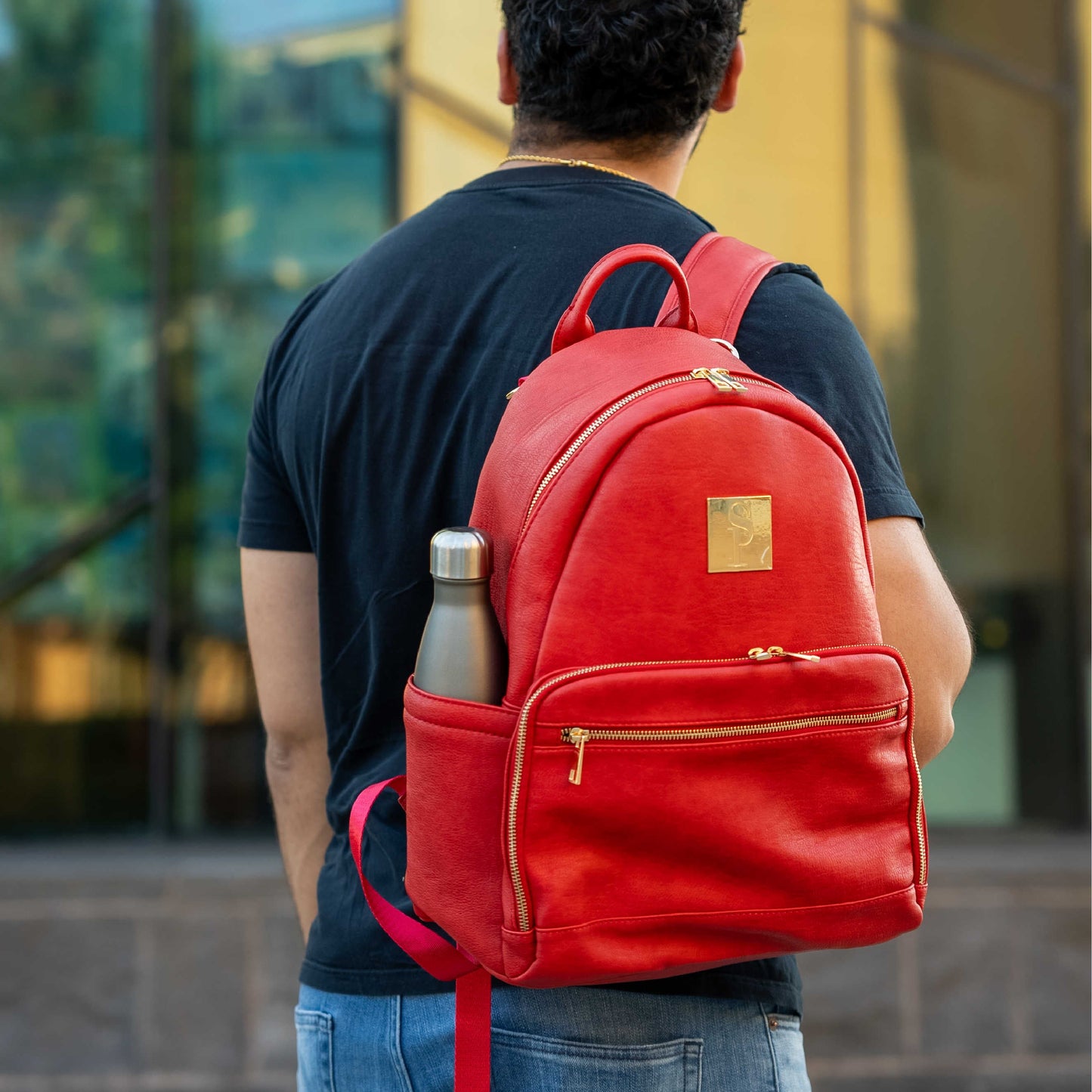 Red Leather Carrier Backpack - Korvel