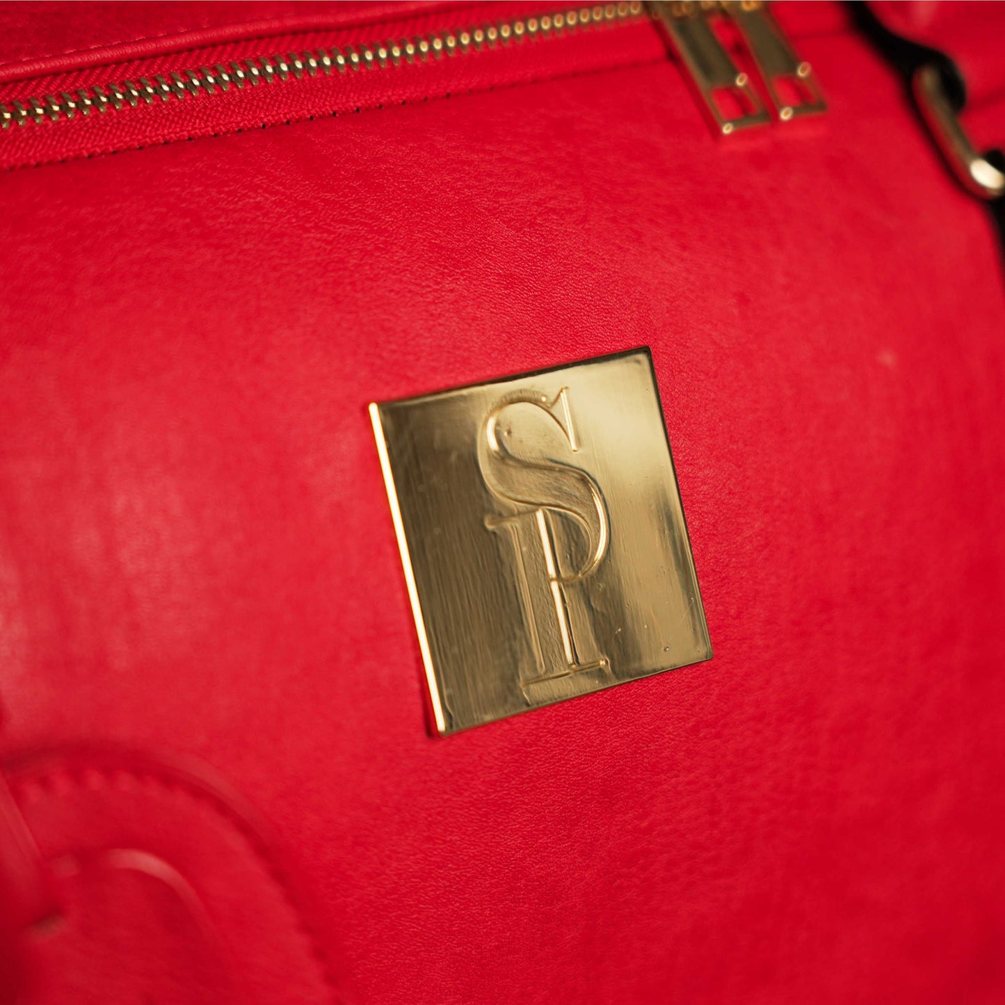 Red Tumbled Leather Weekender Duffle Bag - Korvel