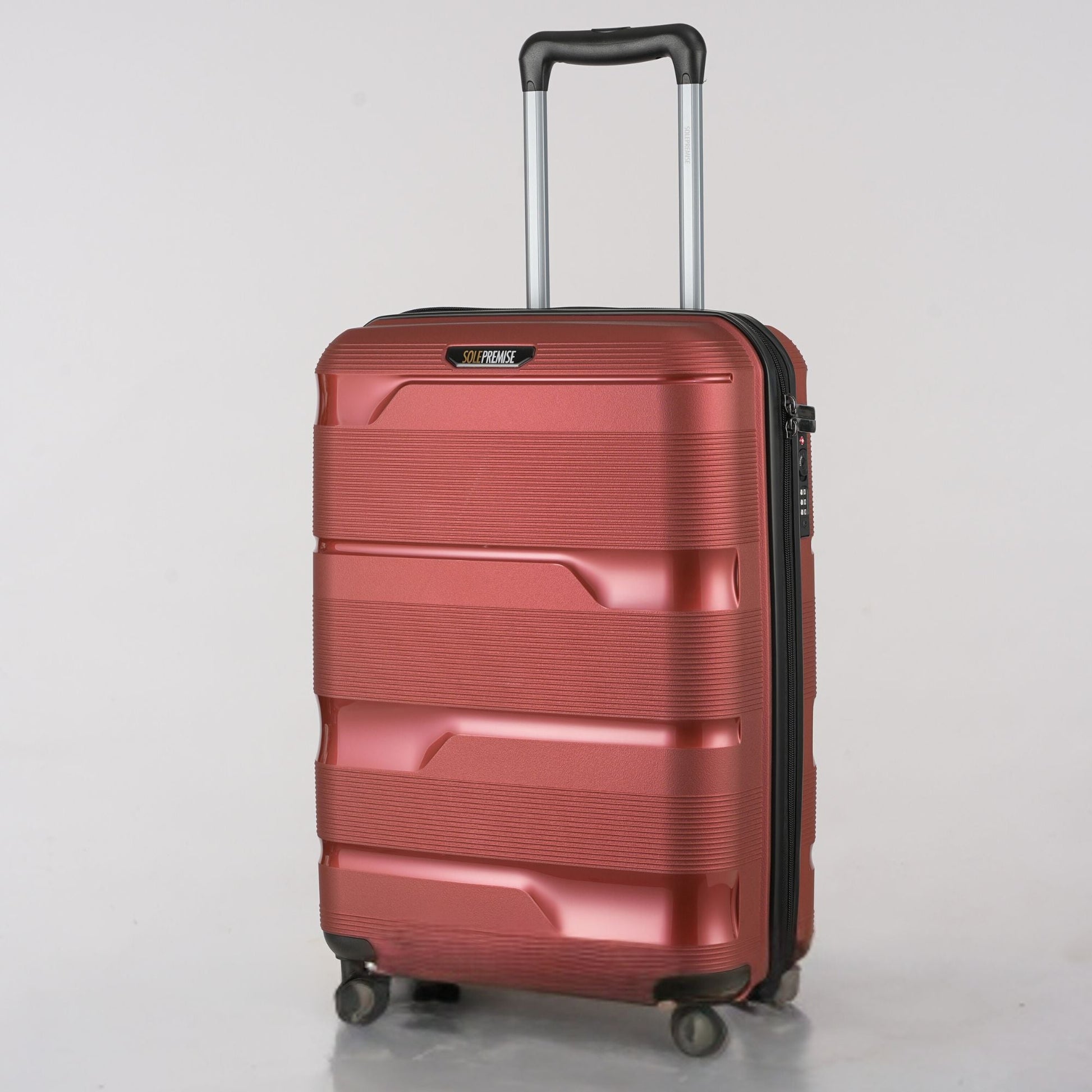 20-Inch Vibrant Red Spinner Carry-On Luggage with 360° Mobility - Korvel
