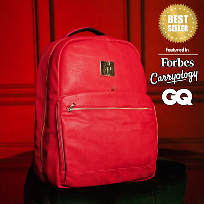 Red Leather Commuter Bag - Korvel