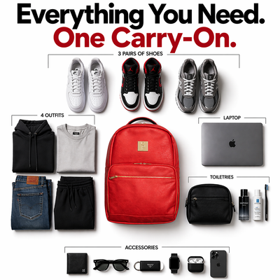 Sac de transport en cuir rouge