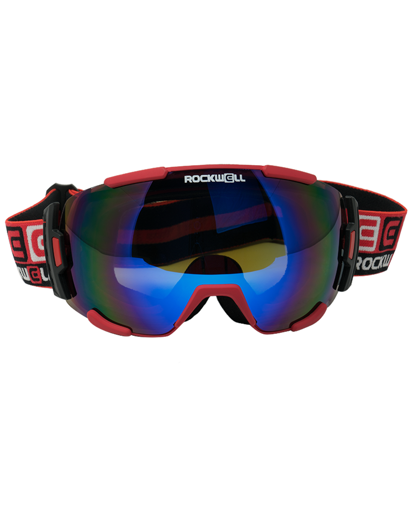 Red Bomber Goggles with Flash Blue Lens for Ultimate Performance - Korvel