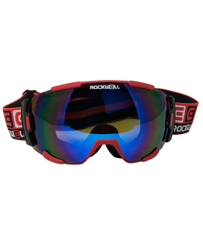 Red Bomber Goggles with Flash Blue Lens for Ultimate Performance - Korvel