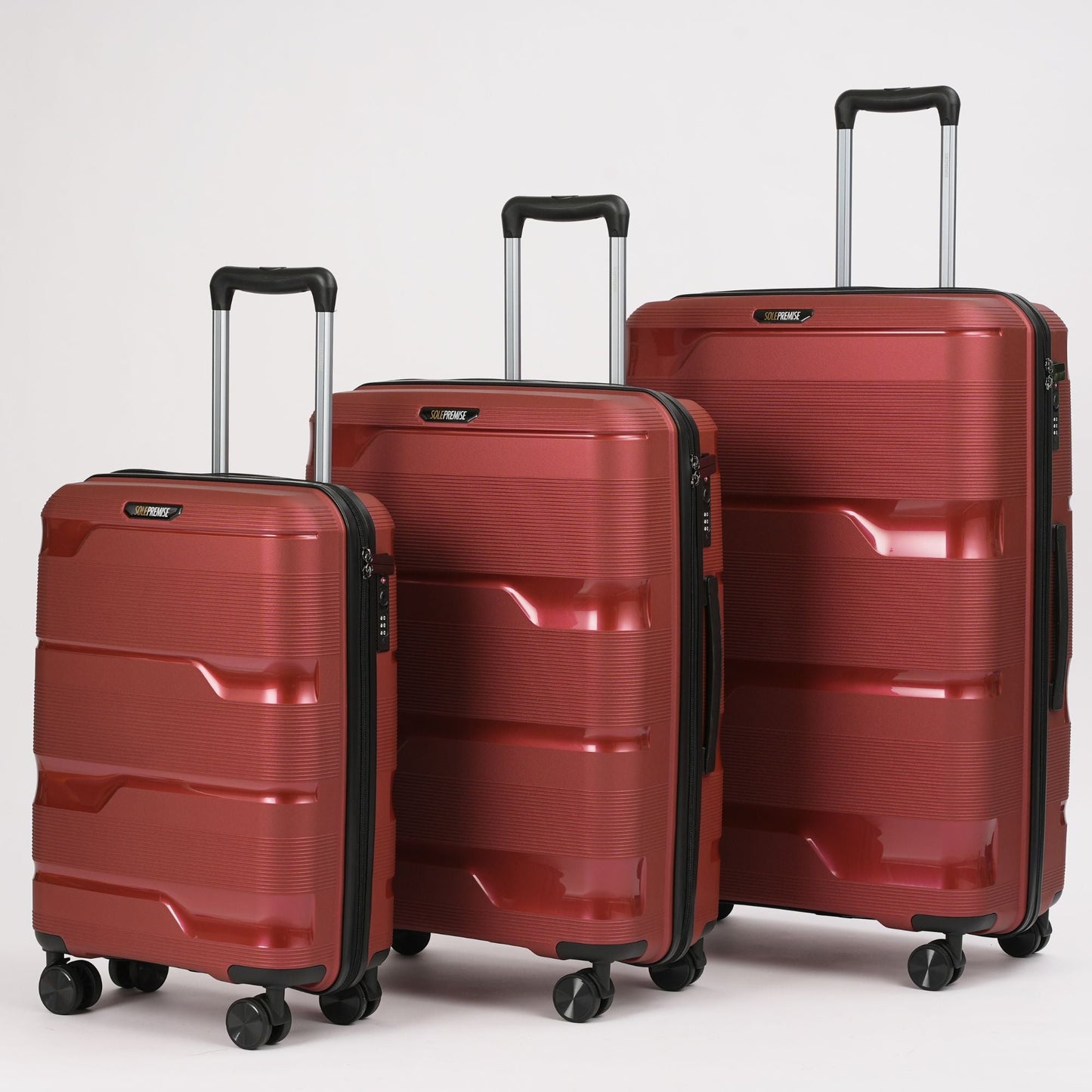 Maleta rígida roja de 28 pulgadas con ruedas de 360° y cerradura TSA