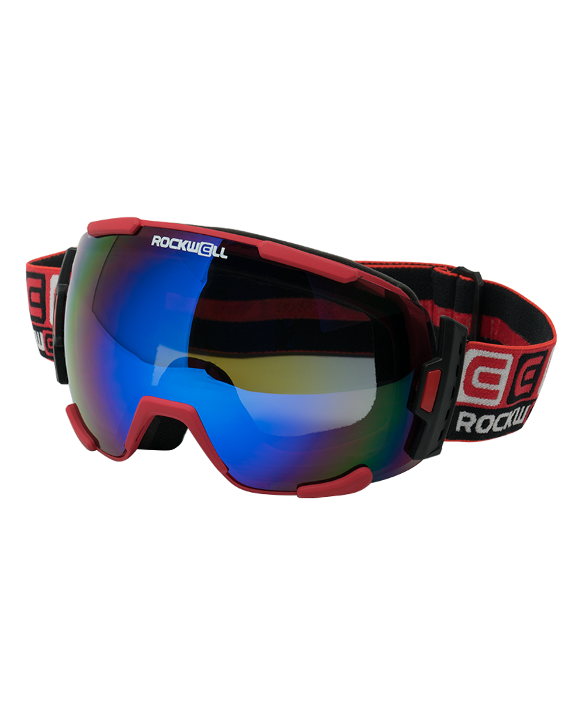 Red Bomber Goggles with Flash Blue Lens for Ultimate Performance - Korvel