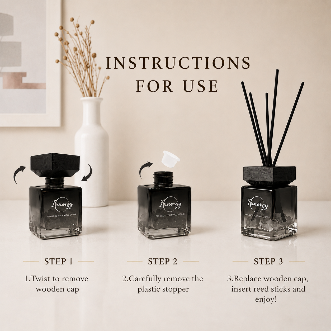 Exclusive Winter's Eve Crystal-Infused Reed Oil Diffuser - 100ml