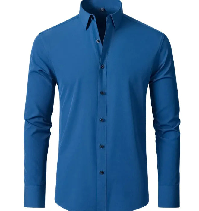 Camisa de Negocios Elástica Sin Arrugas para Hombre
