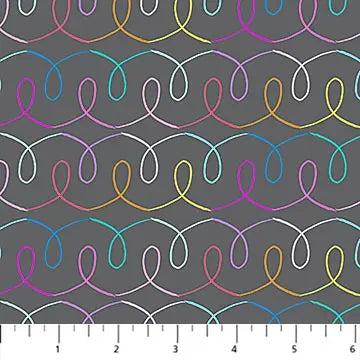 Tela de Algodón Dewfall Multi Gris Cinta - 44"/45" por Yarda