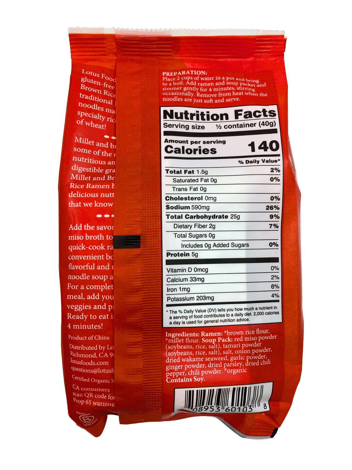 Sopa de Ramen de Arroz Lotus Foods - 2.8 oz