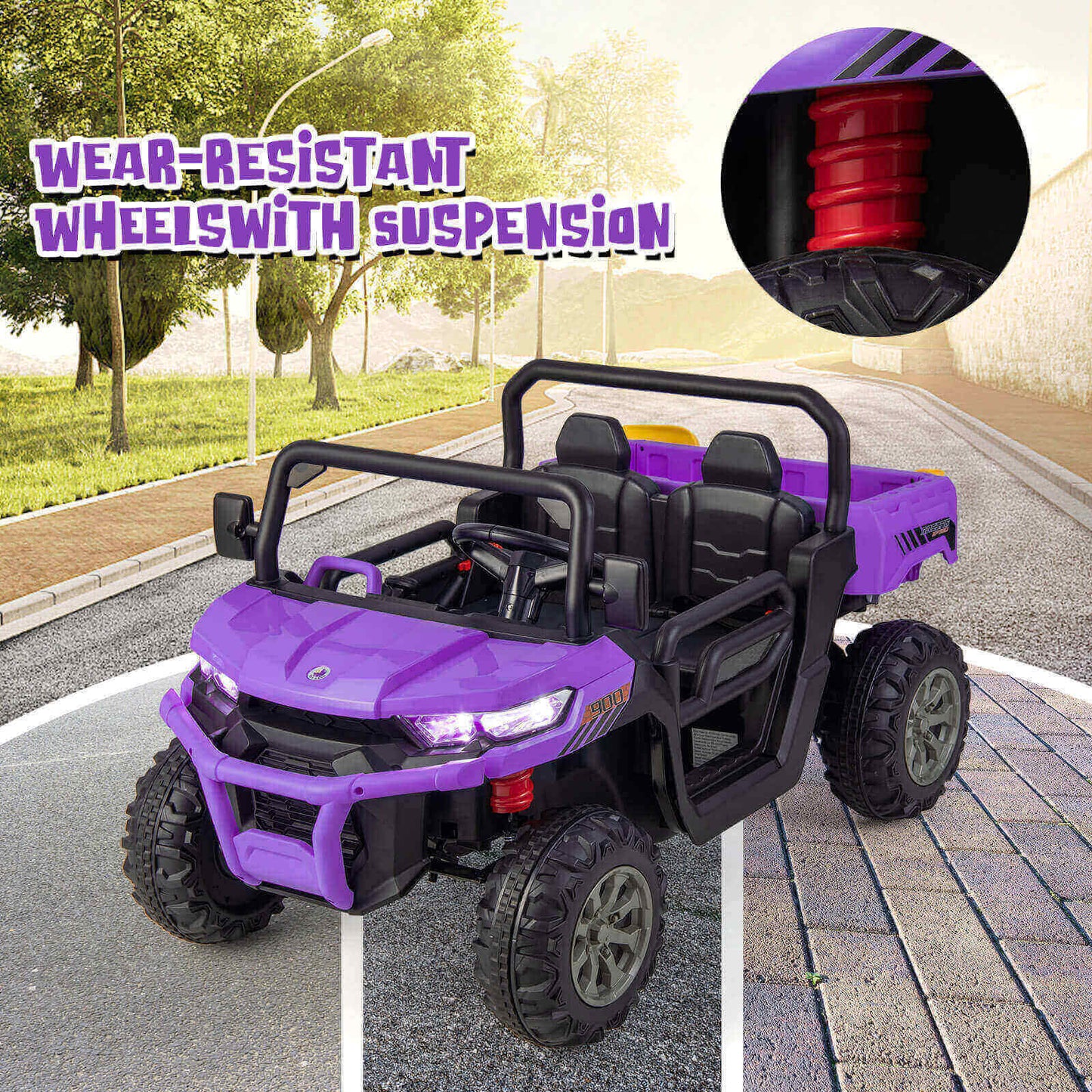 Camion électrique pour enfants 12V avec télécommande - Violet
