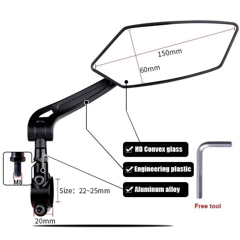 Adjustable Bicycle Handlebar Rear View Mirror for Safe Cycling