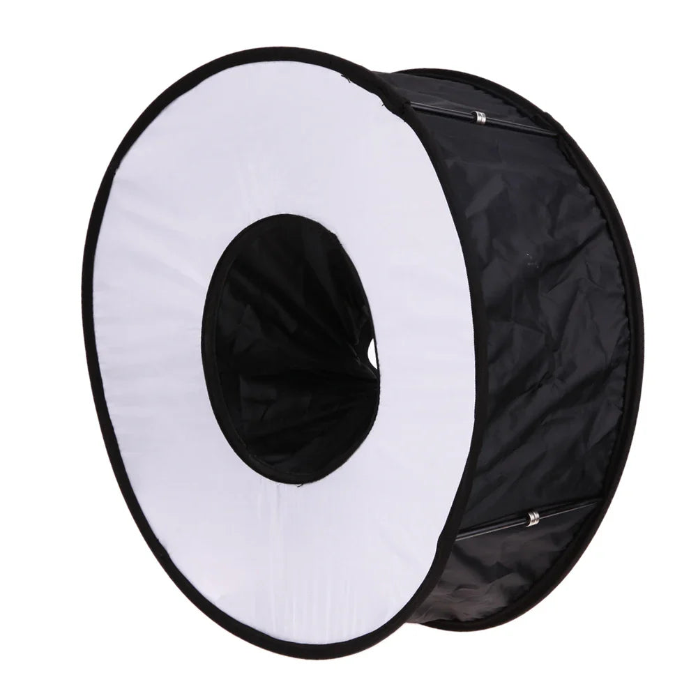 Ring Softbox SpeedLite Softbox Flash Light 45cm Foldable Diffuser Ring Speedlight Soft box - Korvel