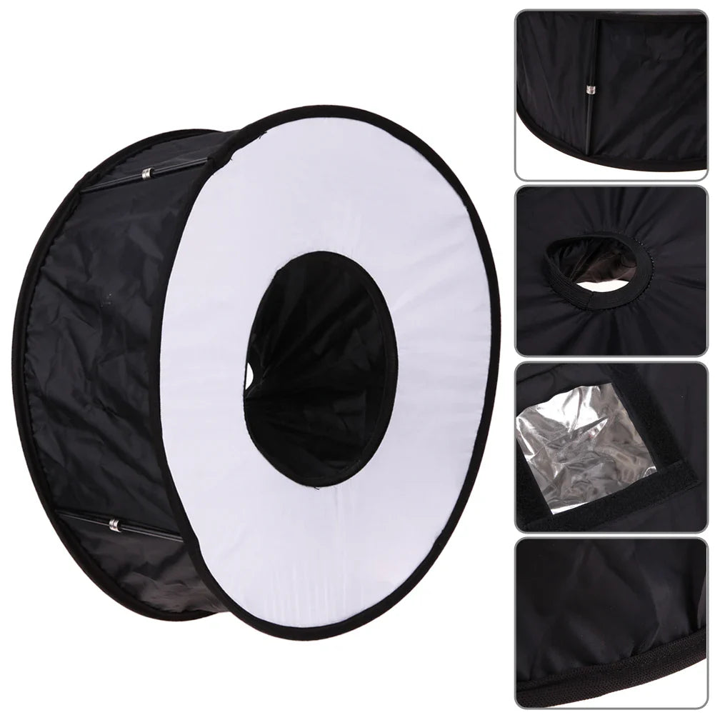 Ring Softbox SpeedLite Softbox Flash Light 45cm Foldable Diffuser Ring Speedlight Soft box - Korvel