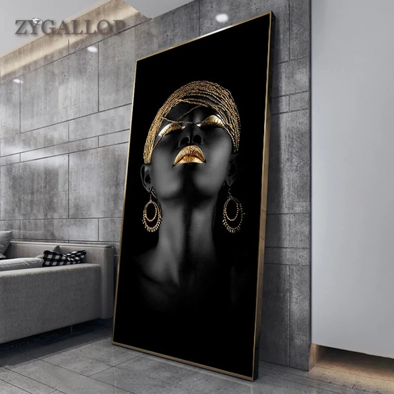 Impressions sur toile modernes premium - Femme noire africaine