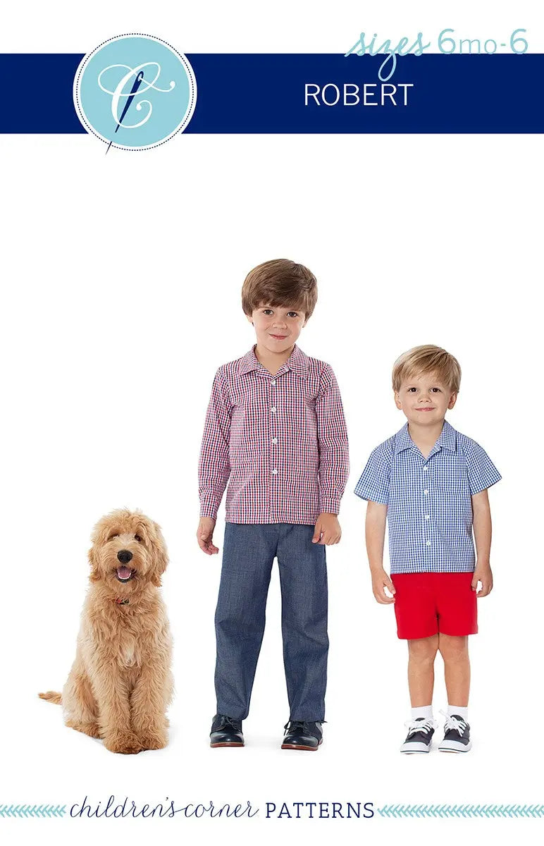 Robert 6 mois - Patron de chemise à boutons et shorts