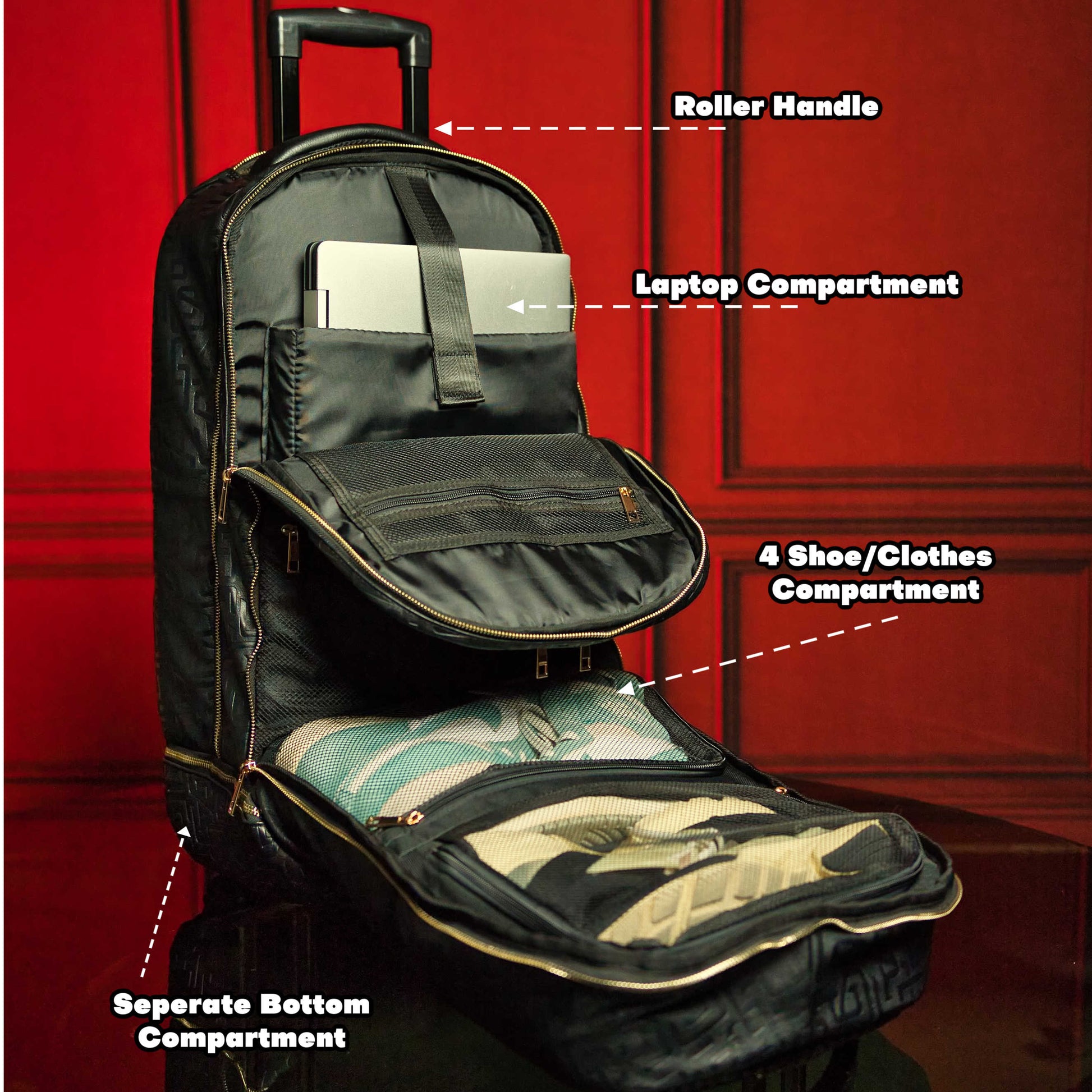 Monogram Leather Roller Bag Set (Signature Roller and Duffle) - Korvel