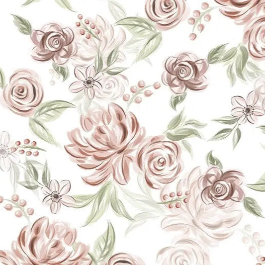 Tela de Nubes de Flores Dulces Rosa por Yarda