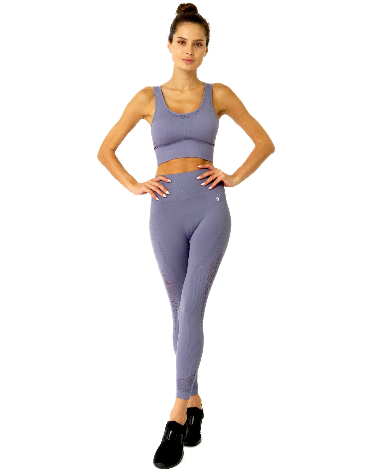 Mesh Seamless Legging with Ribbing Detail