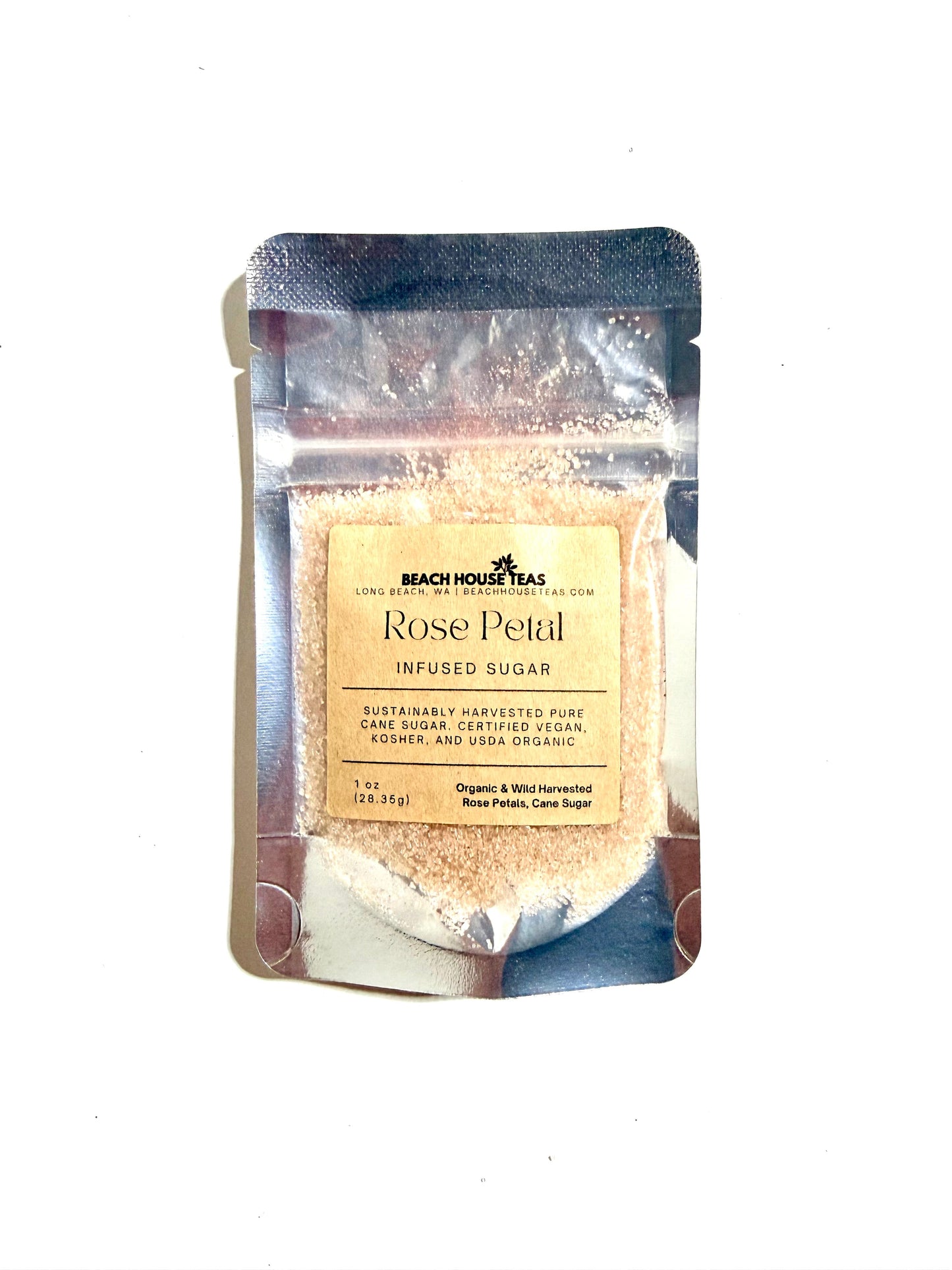 Azúcar culinario artesanal infusionado con pétalos de rosa
