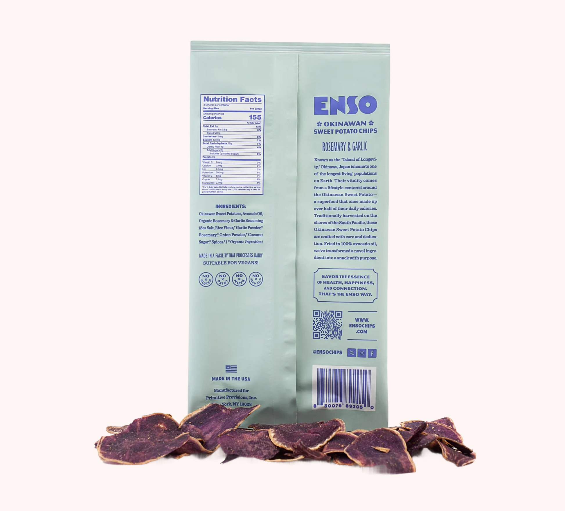Okinawan Sweet Potato Chips | Rosemary & Garlic - Korvel