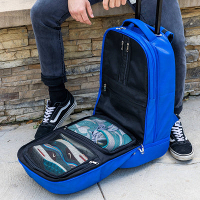 Royal Blue Leather Carry-On Roller Bag (Only 150 Made) - Korvel