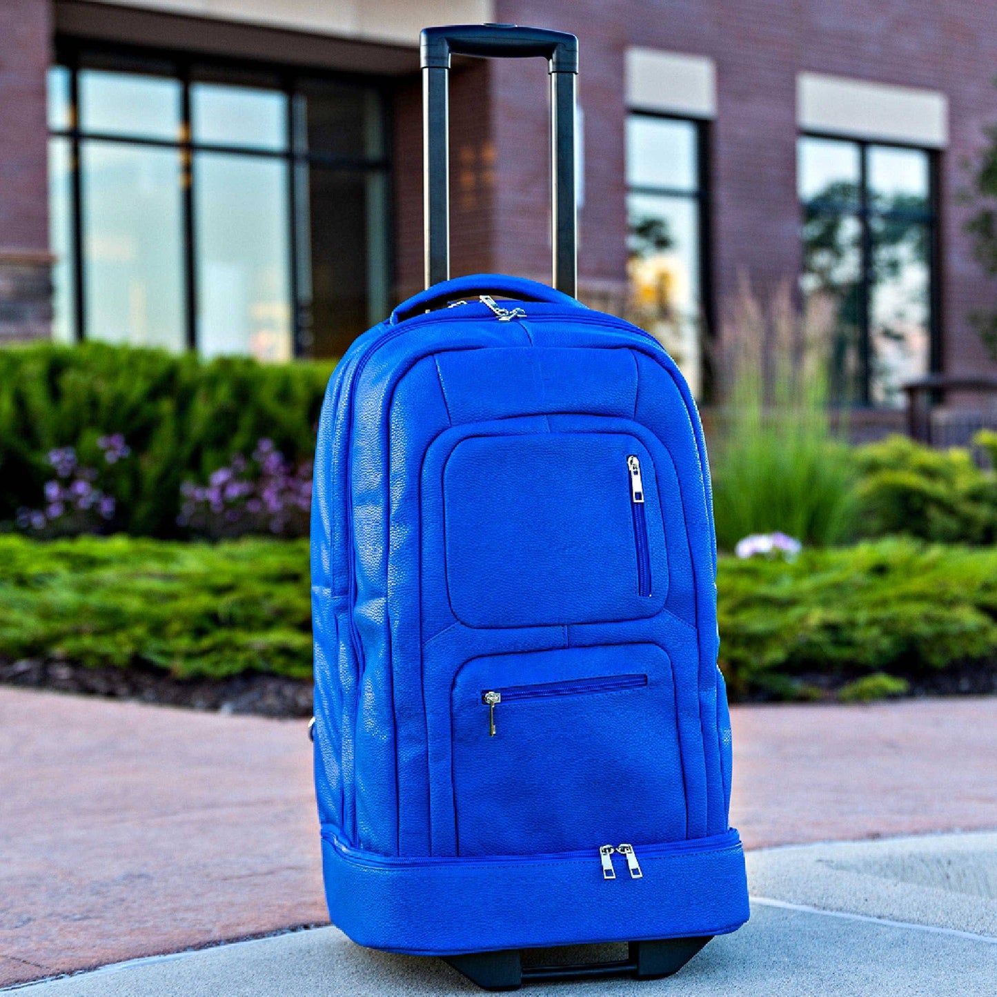 Royal Blue Leather Carry-On Roller Bag (Only 150 Made) - Korvel