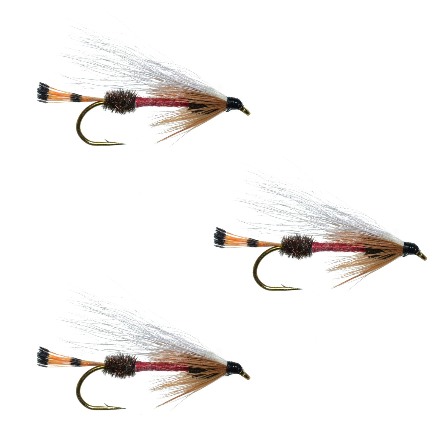 3-Pack Classic Royal Coachman Bucktail Streamer Flies - Size 4 - Korvel