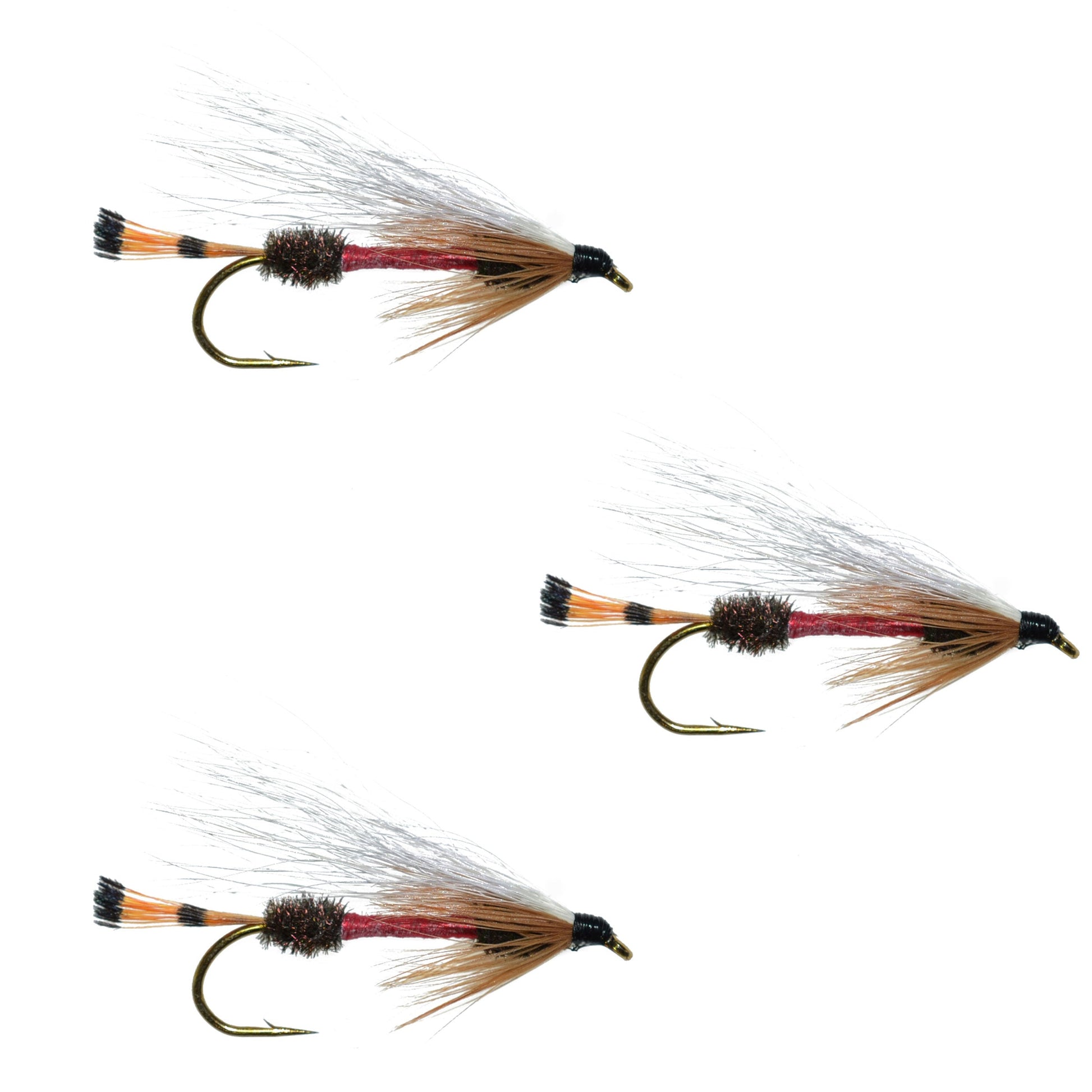 3-Pack Classic Royal Coachman Bucktail Streamer Flies - Size 4 - Korvel