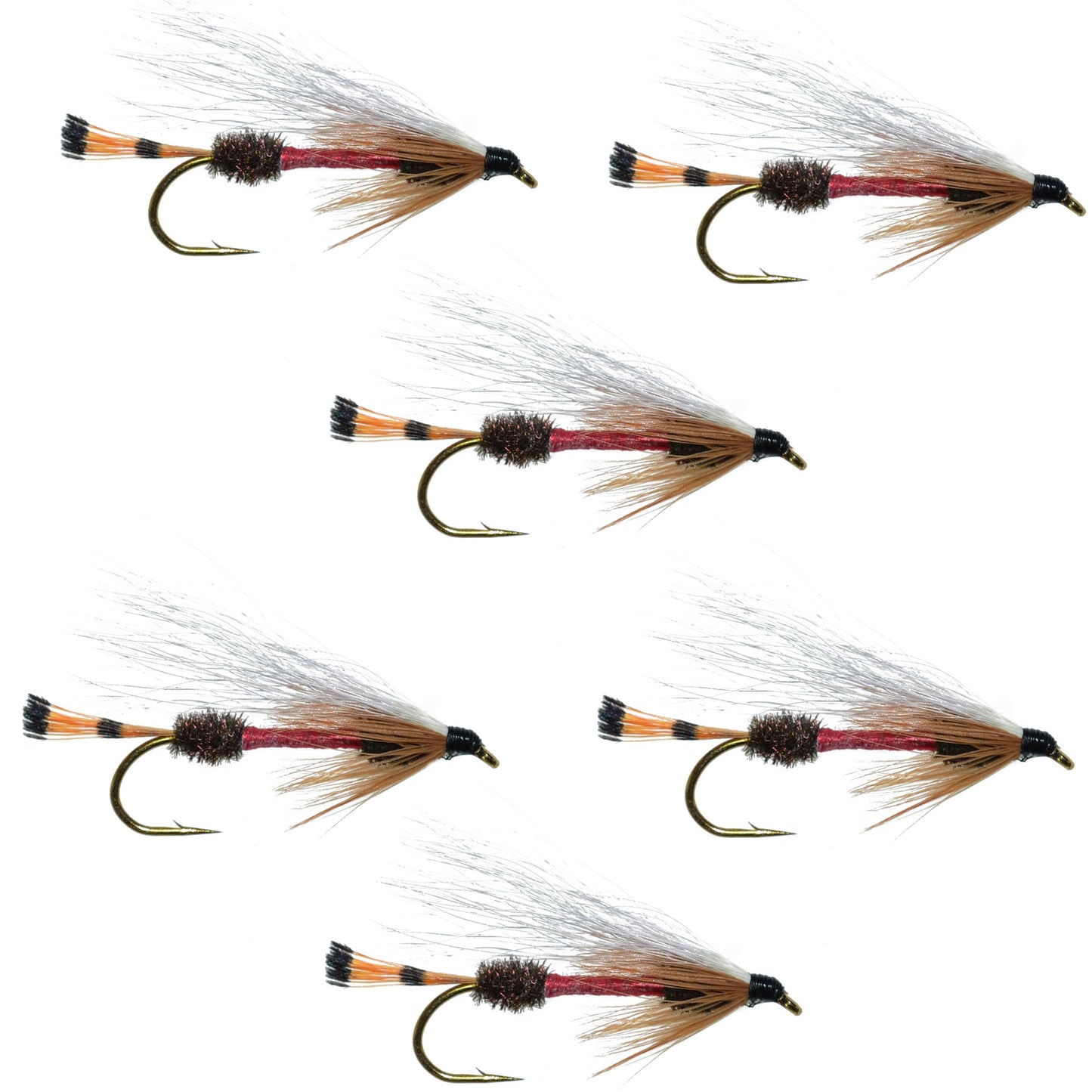 Classic Royal Coachman Bucktail Streamer Flies - Pack of 6, Size 4 - Korvel