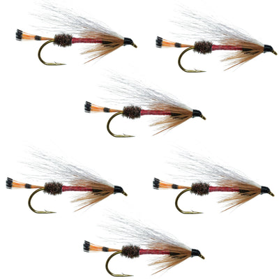 Classic Royal Coachman Bucktail Streamer Flies - Pack of 6, Size 4 - Korvel