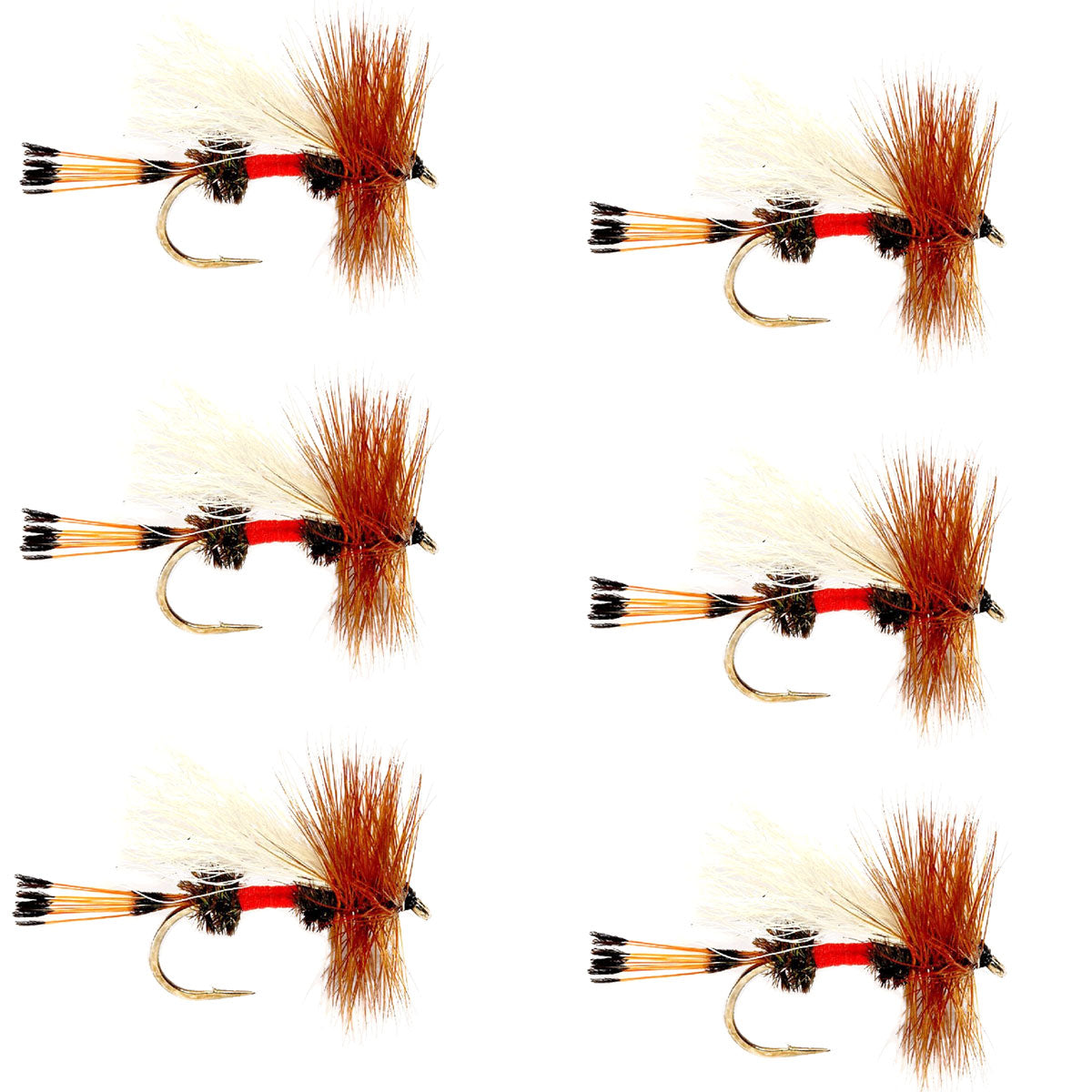 Classic Royal Trude Dry Fly Set - 6 Size 12 Hooks - Korvel