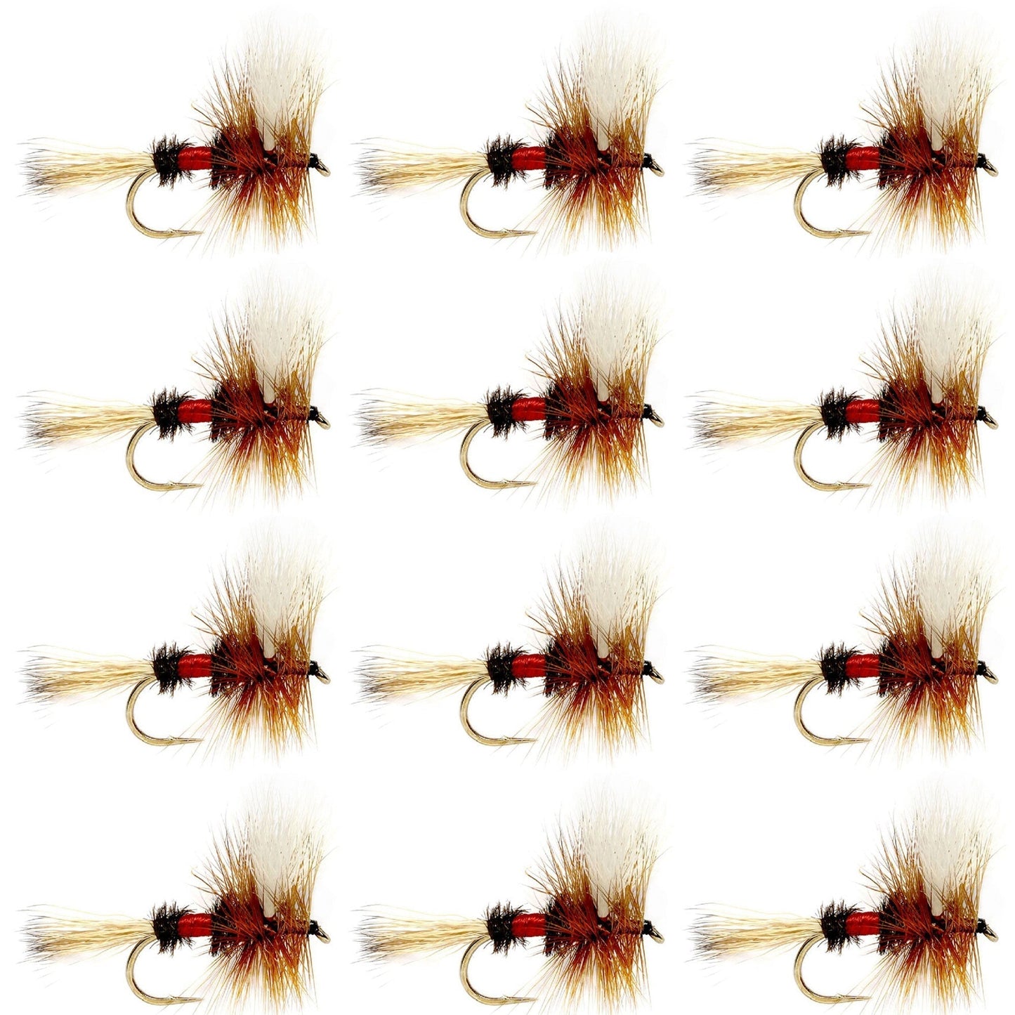 Premium Royal Wulff Dry Flies for Trout Fishing - 12 Pack Size 14 - Korvel